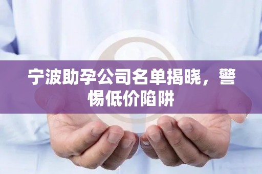 宁波助孕公司名单揭晓，警惕低价陷阱