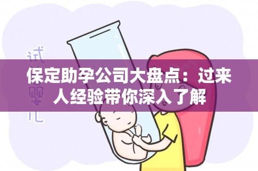 保定助孕公司大盘点：过来人经验带你深入了解