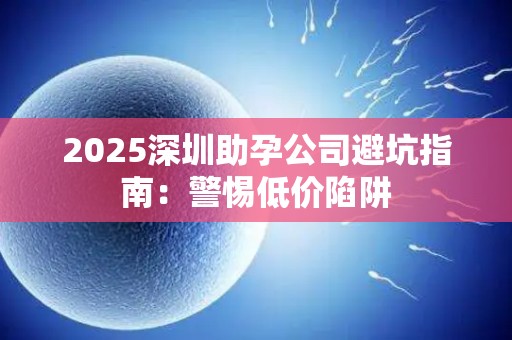 2025深圳助孕公司避坑指南：警惕低价陷阱