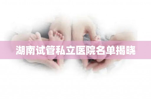 湖南试管私立医院名单揭晓