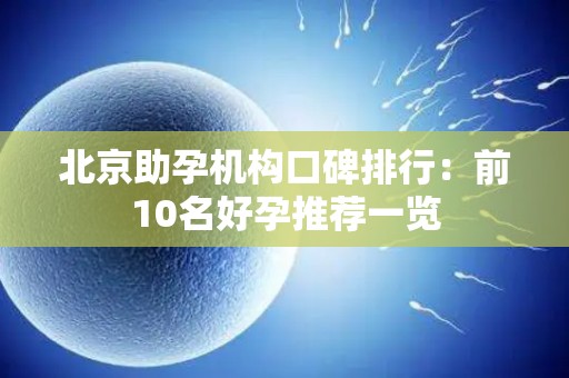 北京助孕机构口碑排行：前10名好孕推荐一览