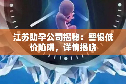 江苏助孕公司揭秘：警惕低价陷阱，详情揭晓
