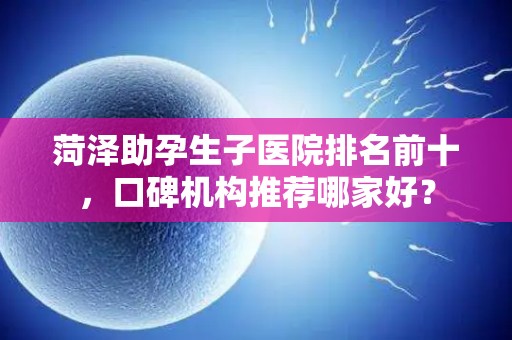 菏泽助孕生子医院排名前十，口碑机构推荐哪家好？