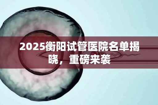 2025衡阳试管医院名单揭晓，重磅来袭