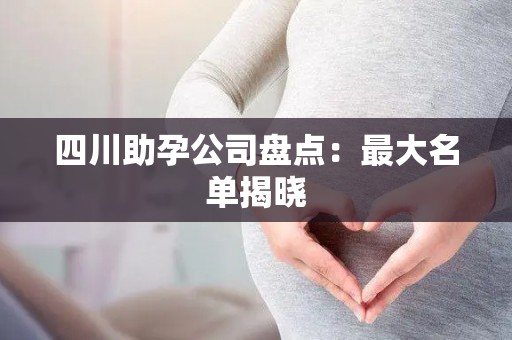 四川助孕公司盘点：最大名单揭晓