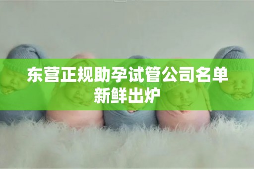 东营正规助孕试管公司名单新鲜出炉