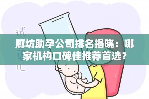 廊坊助孕公司排名揭晓：哪家机构口碑佳推荐首选？