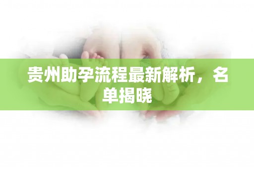 贵州助孕流程最新解析，名单揭晓