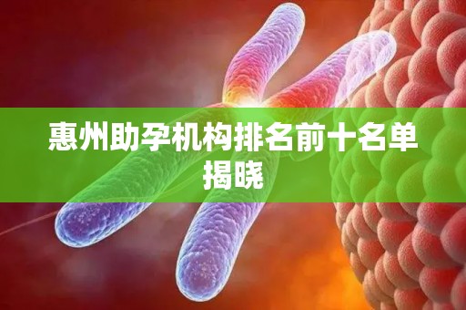 惠州助孕机构排名前十名单揭晓