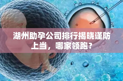 湖州助孕公司排行揭晓谨防上当，哪家领跑？