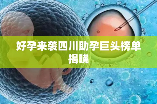 好孕来袭四川助孕巨头榜单揭晓