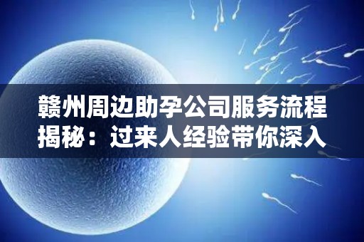 赣州周边助孕公司服务流程揭秘：过来人经验带你深入了解