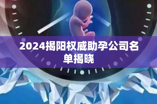 2024揭阳权威助孕公司名单揭晓