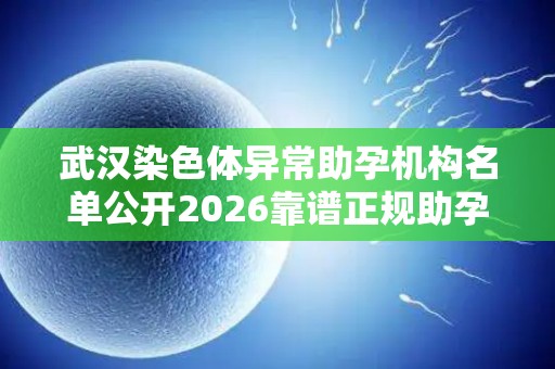 武汉染色体异常助孕机构名单公开2026靠谱正规助孕机构优选指南