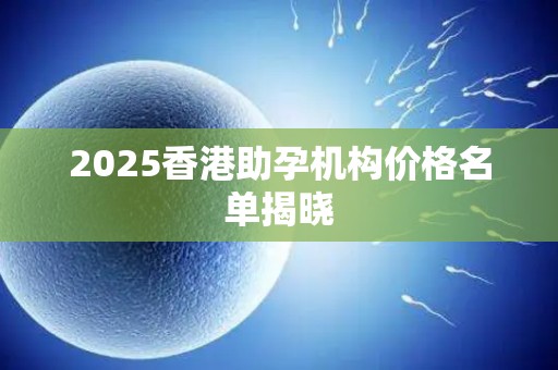 2025香港助孕机构价格名单揭晓