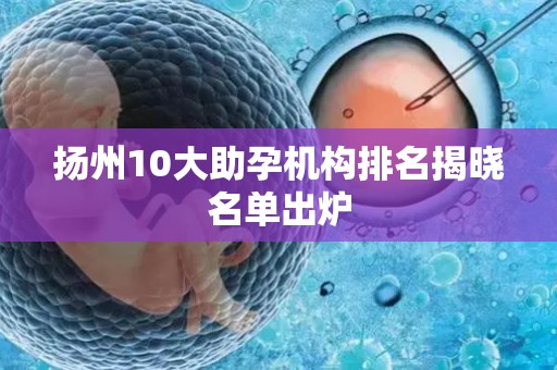 扬州10大助孕机构排名揭晓名单出炉